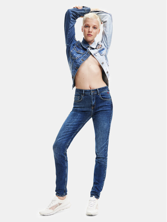 Desigual Desigual Дънки 23SWDD21 Тъмносин Skinny Fit