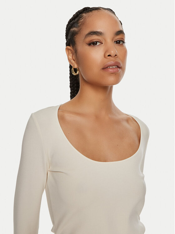 BOSS Boss Majica 50512849 Écru Slim Fit