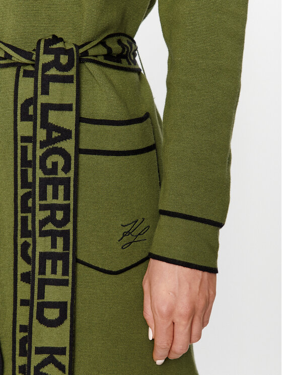 KARL LAGERFELD KARL LAGERFELD Kardigan Ikonik 2.0 221W2003 Zelena Relaxed Fit