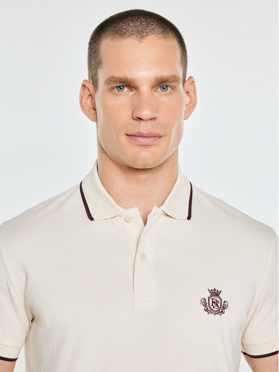 BIG STAR BIG STAR Polo SELLER Kremowy Basic Fit