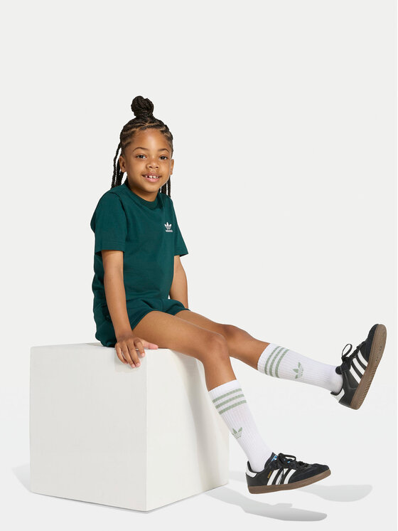 adidas adidas Komplet t-shirt i spodenki JY4875 Zielony Regular Fit