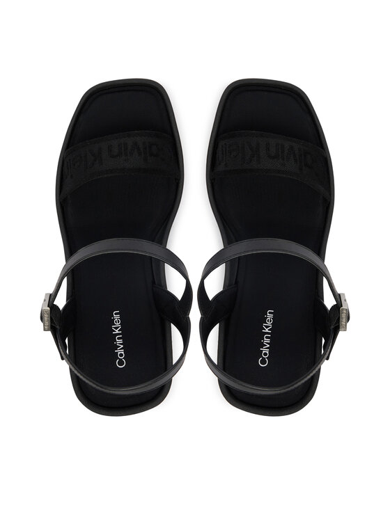 Calvin Klein Calvin Klein Sandály Wedge 70 Sndl Webbing Lth HW0HW02882 Černá