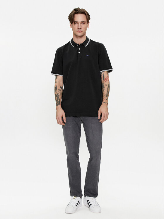Wrangler Wrangler Tricou polo 112350404 Negru Regular Fit
