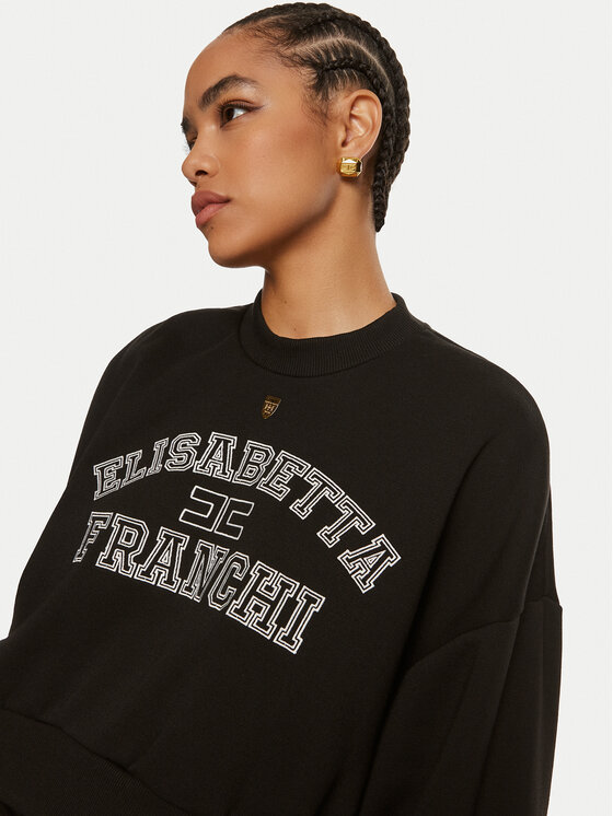 Elisabetta Franchi Elisabetta Franchi Pulóver MD-003-46E2 Fekete Relaxed Fit