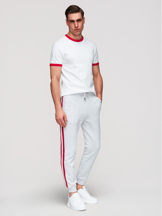 Ombre Ombre Spodnie dresowe P1519 Szary Regular Fit