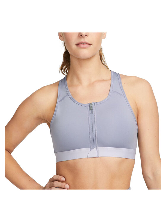 Nike Nike Biustonosz sportowy DF Swoosh Zip-Front Fioletowy