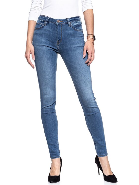 Lee Lee Jeansy SCARLETT HIGH Niebieski Skinny Fit