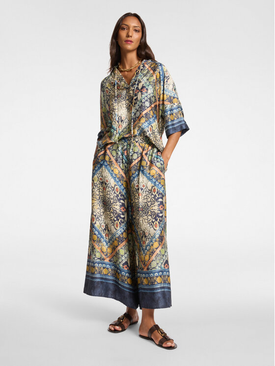 Elena Mirò Elena Mirò Pantaloni di tessuto P078Z000168N002 Blu Cropp Fit