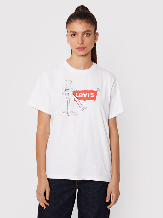 Levi's® Levi's® Тишърт Graphic Jet A0345-0032 Бял Loose Fit