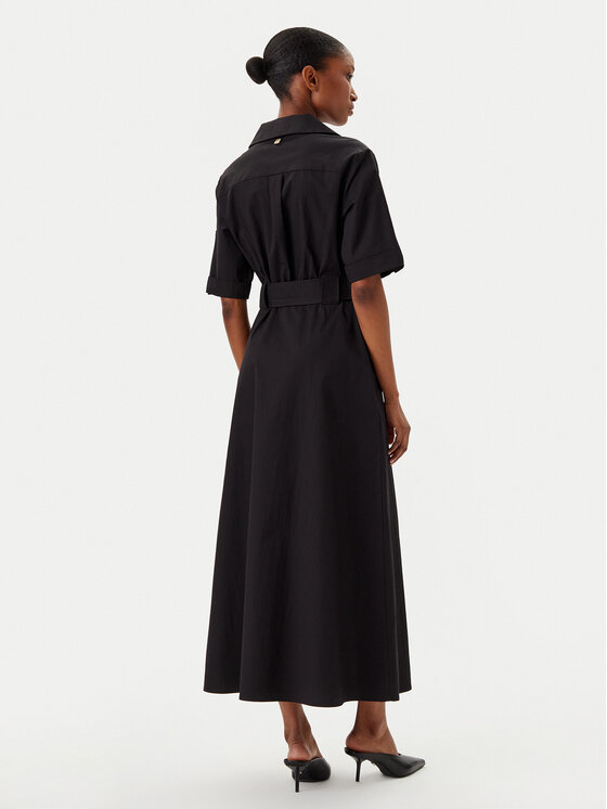 Fracomina Fracomina Rochie tip cămașă FR25SD3006W52001 Negru Regular Fit
