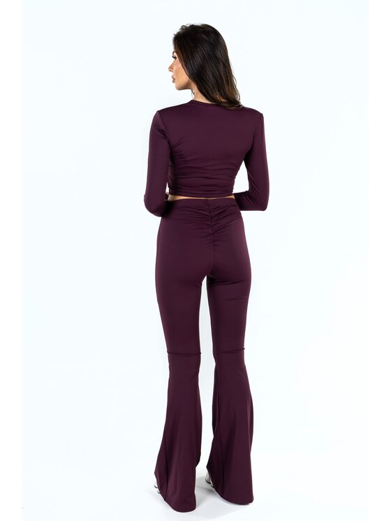 Agatha Studio Agatha Studio Komplet bluzka i spodnie A26ZS-KA-K56 Bordowy Slim Fit