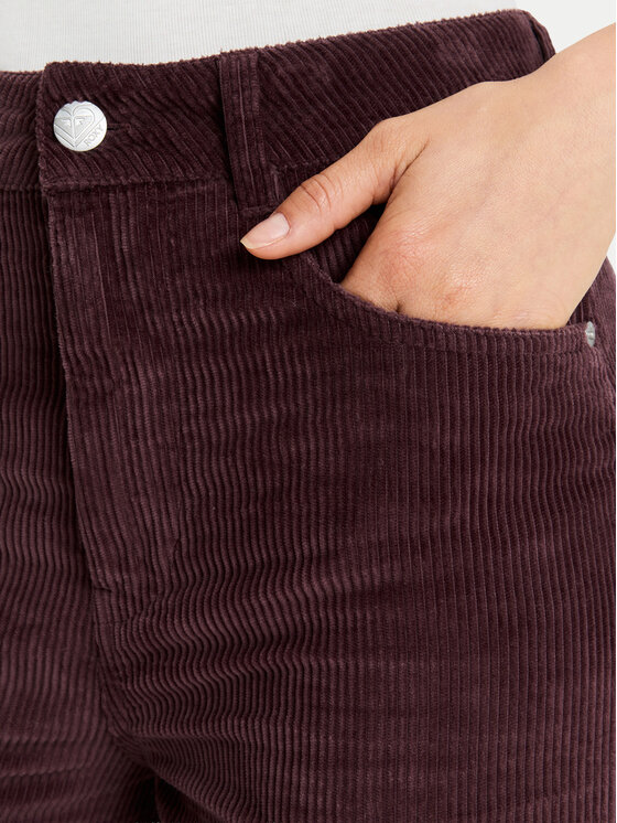 Roxy Roxy Текстилни панталони Surf On Cloud Cord ERJNP03678 Кафяв Regular Fit