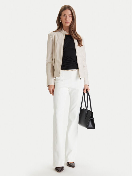 Guess Guess Kurtka z imitacji skóry W6RL52 WL850 Écru Regular Fit