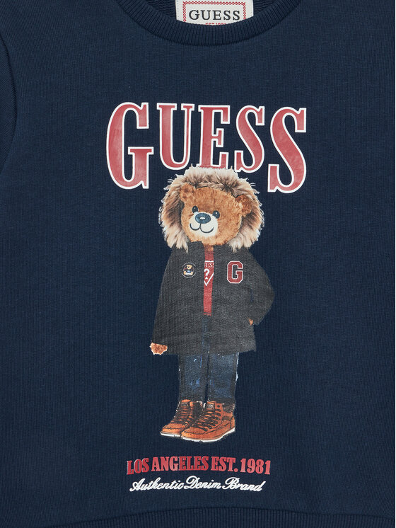 Guess Guess Bluza N5BQ07 KAD74 Granatowy Regular Fit