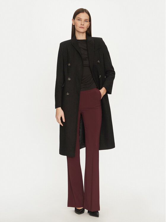 Motivi Motivi Vlnený kabát 0041Q200541N Čierna Slim Fit