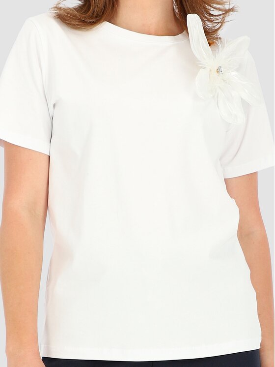 Perso Perso T-Shirt TCE245000F Biały Regular Fit