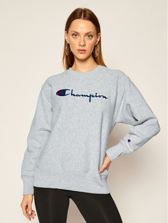 Champion Champion Felpa Script Logo 113795 Grigio Regular Fit