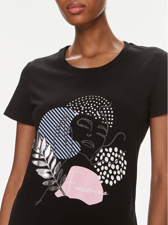 Fracomina Fracomina T-Shirt FR24ST3004J401N5 Μαύρο Regular Fit