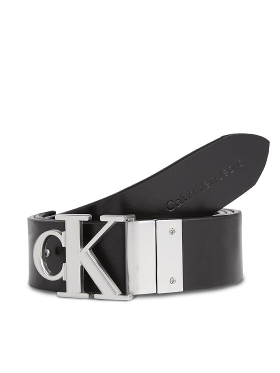 Calvin Klein Jeans Sieviešu josta Round Mono Pl Rev Lthr Belt 30Mm K60K611489 Melns