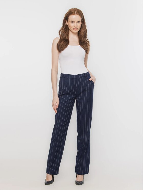 Willsoor Willsoor Spodnie materiałowe 68259 Granatowy Straight Leg