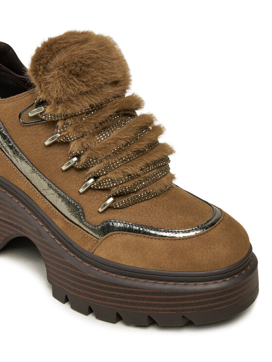 MICHAEL Michael Kors MICHAEL Michael Kors Nizki čevlji Shiloh Bootie 40F4SSFE8L Rjava