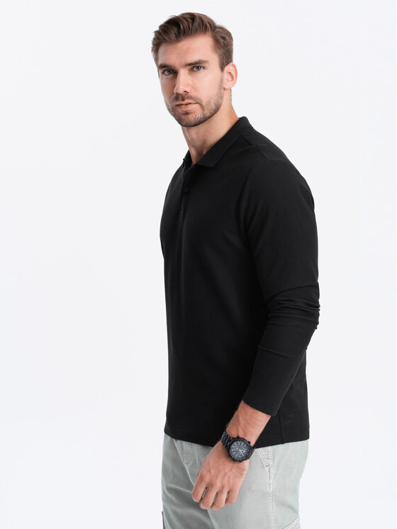 Ombre Ombre Longsleeve OM-POBL-0114 Czarny Fitting Fit
