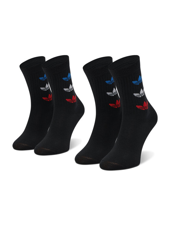 Da bambino Tricolor Thin Ribbed Crew GN4913 Nero