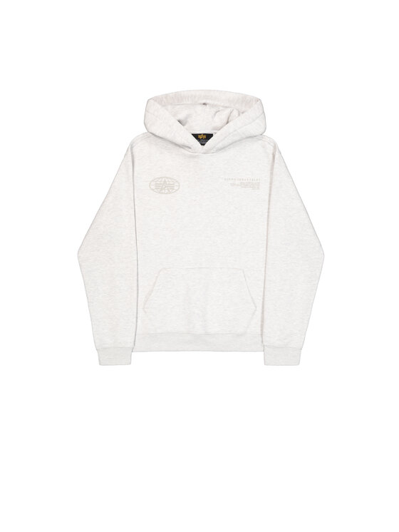 Alpha Industries Alpha Industries Bluza World Logo Backprint Hoodie Szary Loose Fit