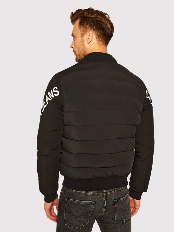 Calvin Klein Jeans Kurtka bomber Stretch Logo J30J316625 Czarny Regular Fit