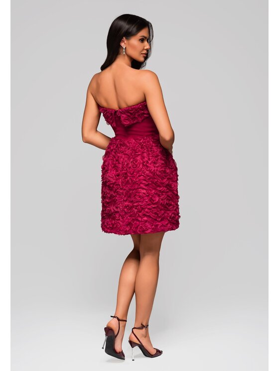 Ombre Ombre Sukienka wieczorowa LA-OM-DLR181 Bordowy Regular Fit