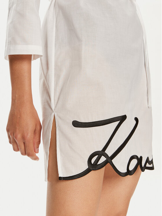 KARL LAGERFELD KARL LAGERFELD Sukienka plażowa 240W2205 Biały Regular Fit