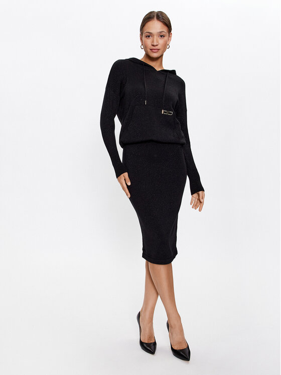 Fracomina Rochie tricotată FJ23WD5004K502Q7 Negru Regular Fit