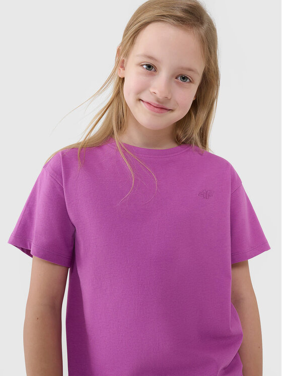 4F 4F T-Shirt 4FJWSS25TTSHF2326-50S Fioletowy Oversize
