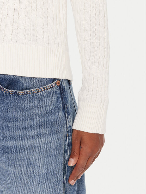 Tommy Jeans Tommy Jeans Pullover Cable Essential DW0DW22165 Weiß Regular Fit