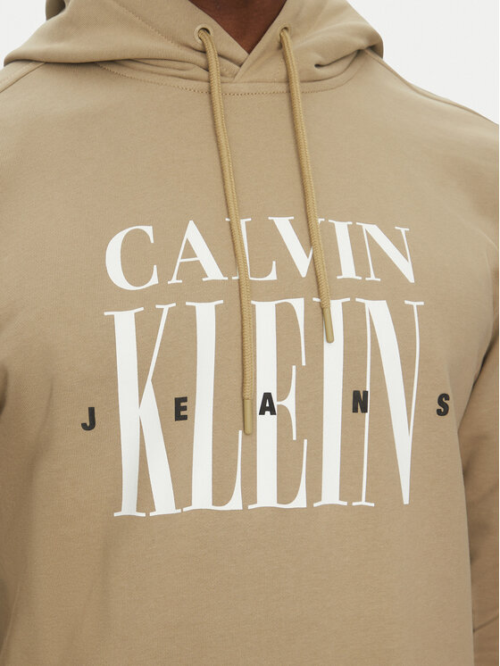 Calvin Klein Jeans Calvin Klein Jeans Džemperis ar kapuci Serif Font Graphic J30J327520 Zaļš Regular Fit