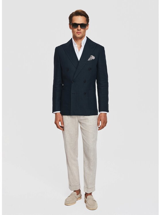 Pako Lorente Pako Lorente Marynarka P26SF-3X-026 Granatowy Slim Fit