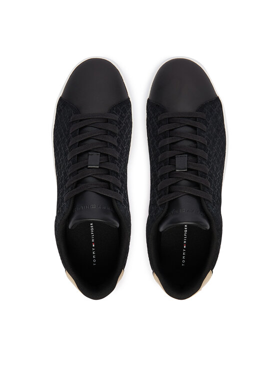 Tommy Hilfiger Tommy Hilfiger Tenisice Th Court Lth Mix Monogram FM0FM06082 Crna
