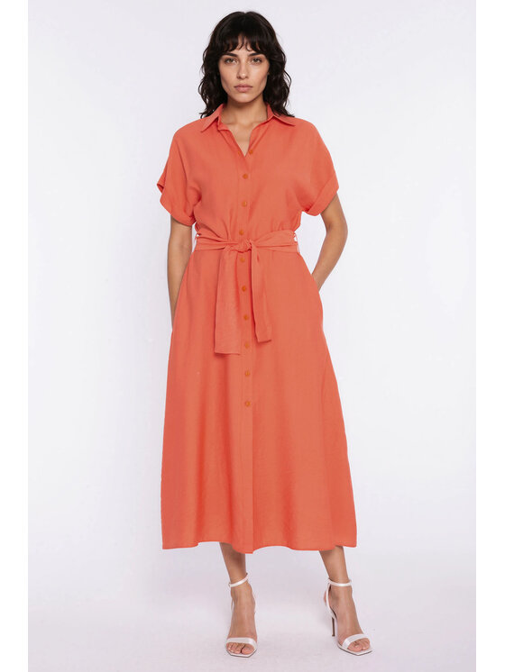 NIFE NIFE Každodenní šaty S294 Oranžová Modern Relaxed Fit