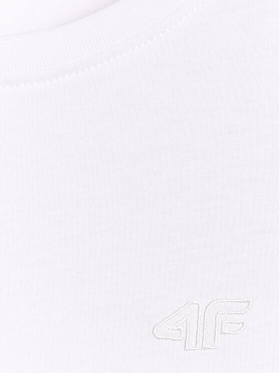 4F 4F T-Shirt BASIC+ Biały Oversize