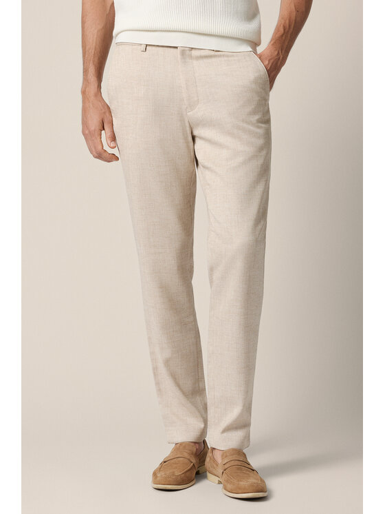 Lancerto Lancerto Spodnie materiałowe Umberto Beżowe SP131126000001 Beżowy Slim Fit