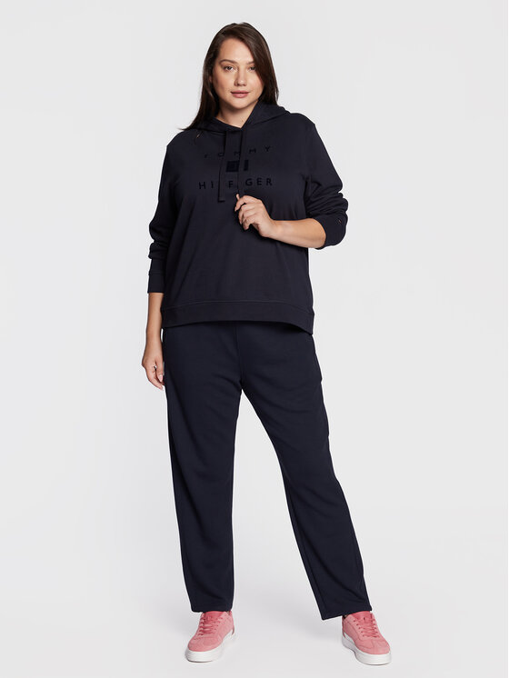 Felpa Flock Logo WW0WW32822 Blu scuro Regular Fit