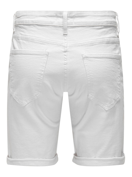 Only & Sons Only & Sons Džínsové šortky Ply 22029297 Biela Regular Fit
