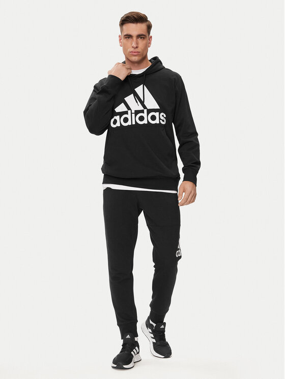 adidas adidas Džemperis ar kapuci Essentials Logo Hoodie IC0440 Melns Regular Fit