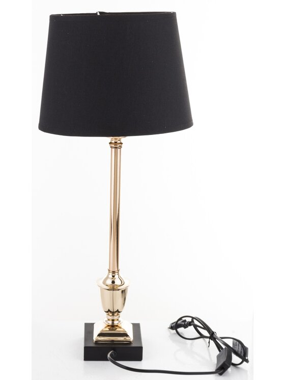 MIAhome MIAhome Lampka nocna Lampa stołowa MAUD z okrągłym abażurem Złoty
