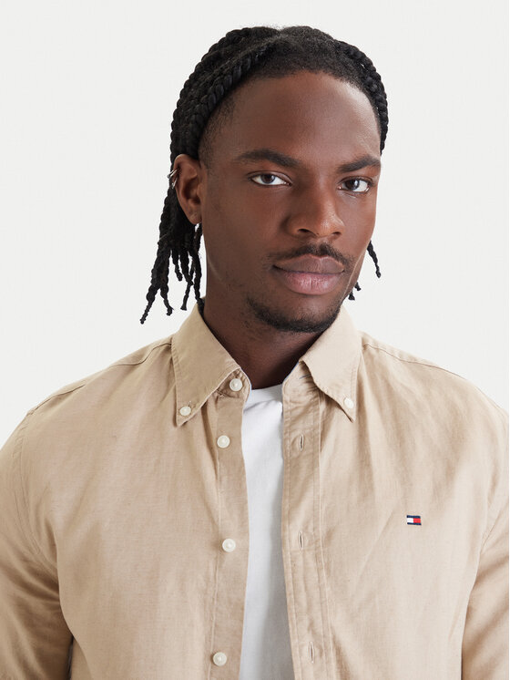 Tommy Hilfiger Tommy Hilfiger Srajca MW0MW42450 Bež Regular Fit