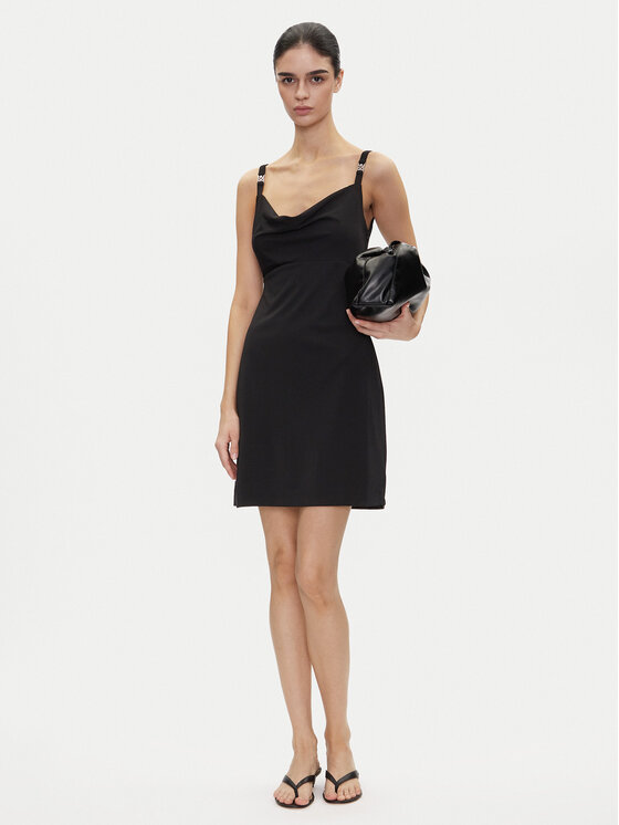 HUGO HUGO Koktel haljina Kirala 50536463 Crna Slim Fit