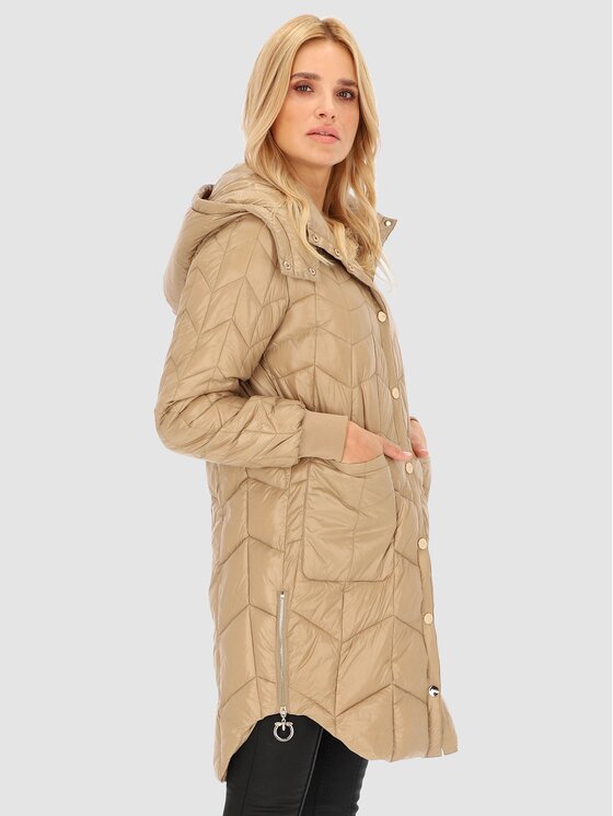 Perso Perso Vatovaná bunda BLH235050F Béžová Regular Fit