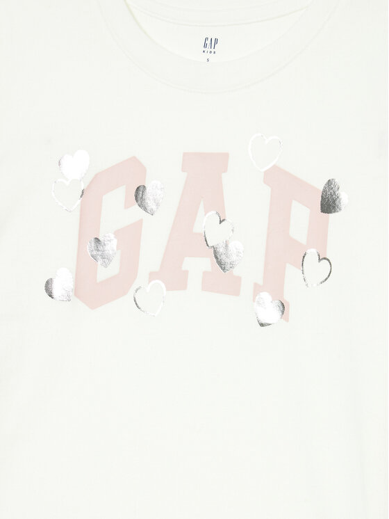 Gap Gap Marškinėliai 628713-01 Balta Relaxed Fit