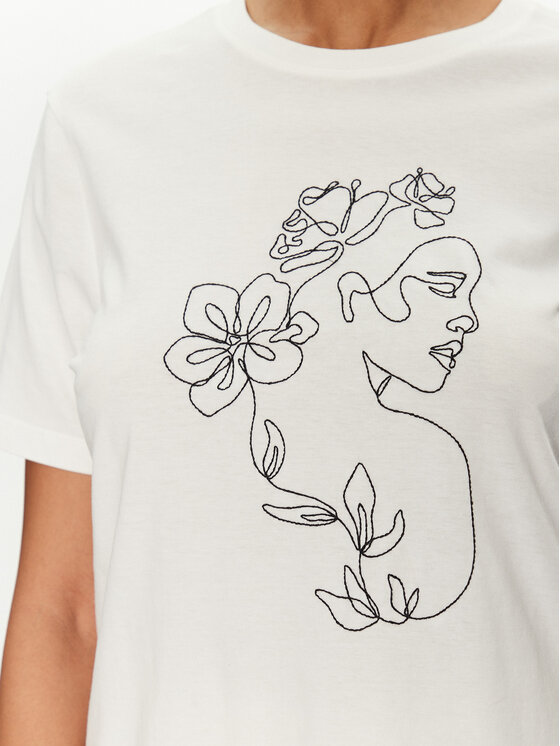 Vila Vila T-Shirt Sybil 14108062 Biały Regular Fit