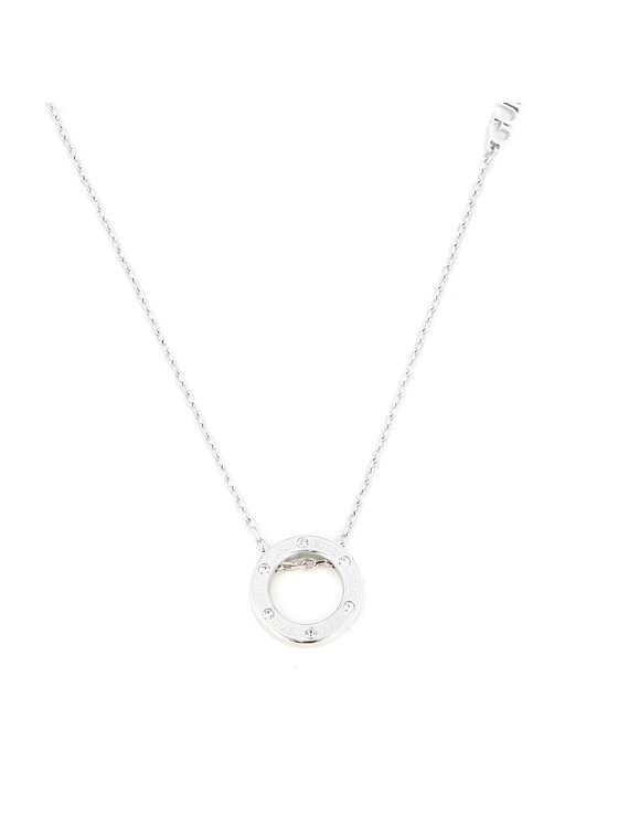 Guess Guess Ogrlica Circle Lights JUBN03 168JW Srebrna rodijeva prevleka